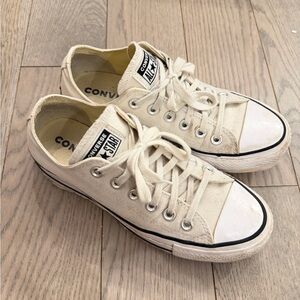 Converse Cream Canvas Sneakers